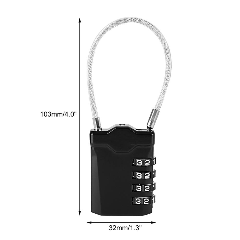 TSA Accepted Resettable 4 Digit Lock Travel Luggage Suitcase Padlock(Black)