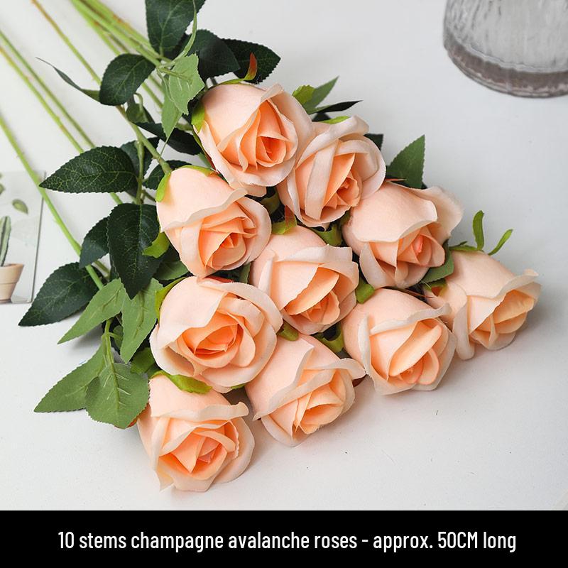 Silk Rose Bouquet: Artificial Flower Arrangement for Home Decor