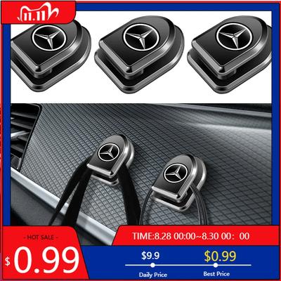GLC GLB 4pcs Ganchos Adhesivos para Coche Colgador con Almacenamiento USB Accesorios Interiores Para Mercedes Benz AMG Clase A C E S G W201 W210 W108 W204
