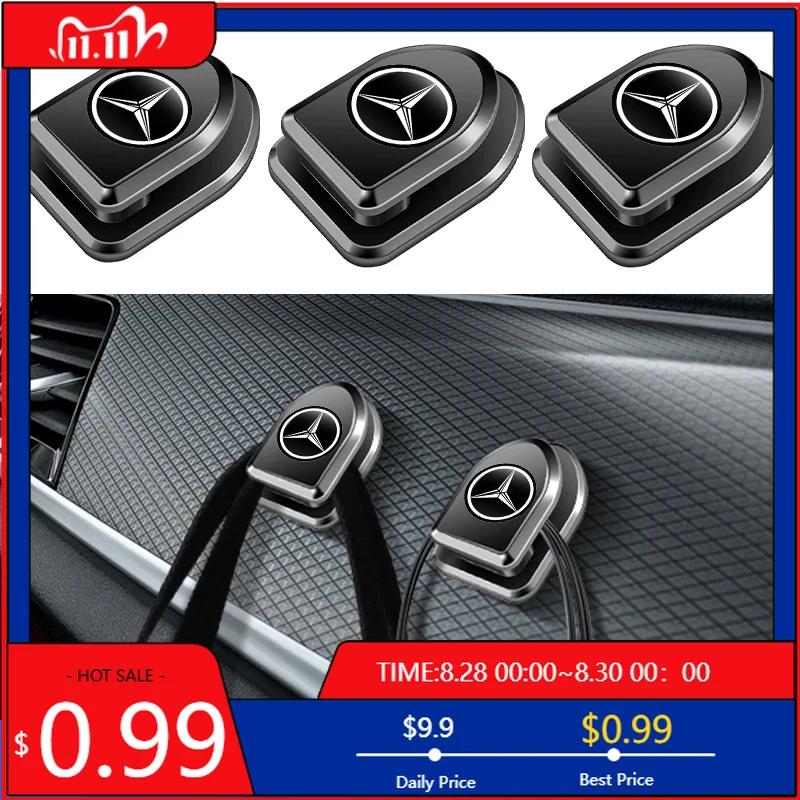 GLC GLB 4pcs Ganchos Adhesivos para Coche Colgador con Almacenamiento USB Accesorios Interiores Para Mercedes Benz AMG Clase A C E S G W201 W210 W108 W204