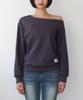 BRIGHTEN Cha Cha Off-Shoulder Sweatshirt Charcoal