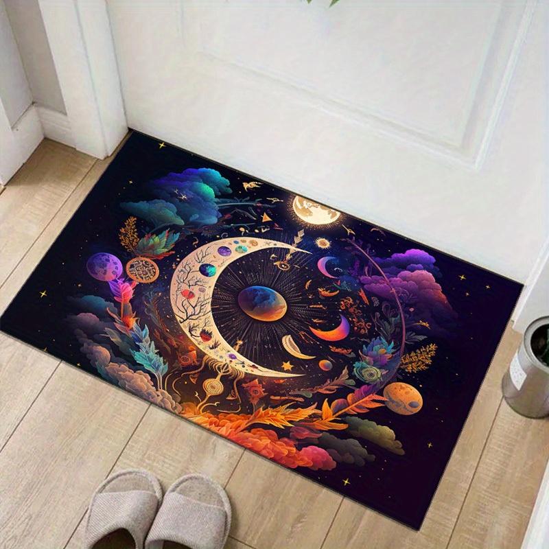 Moon Pattern Design Carpet: Soft Printed Area Rug, Durable Indoor Floor Mat, Non-Slip & Easy-Clean for Room Decor, Cryst