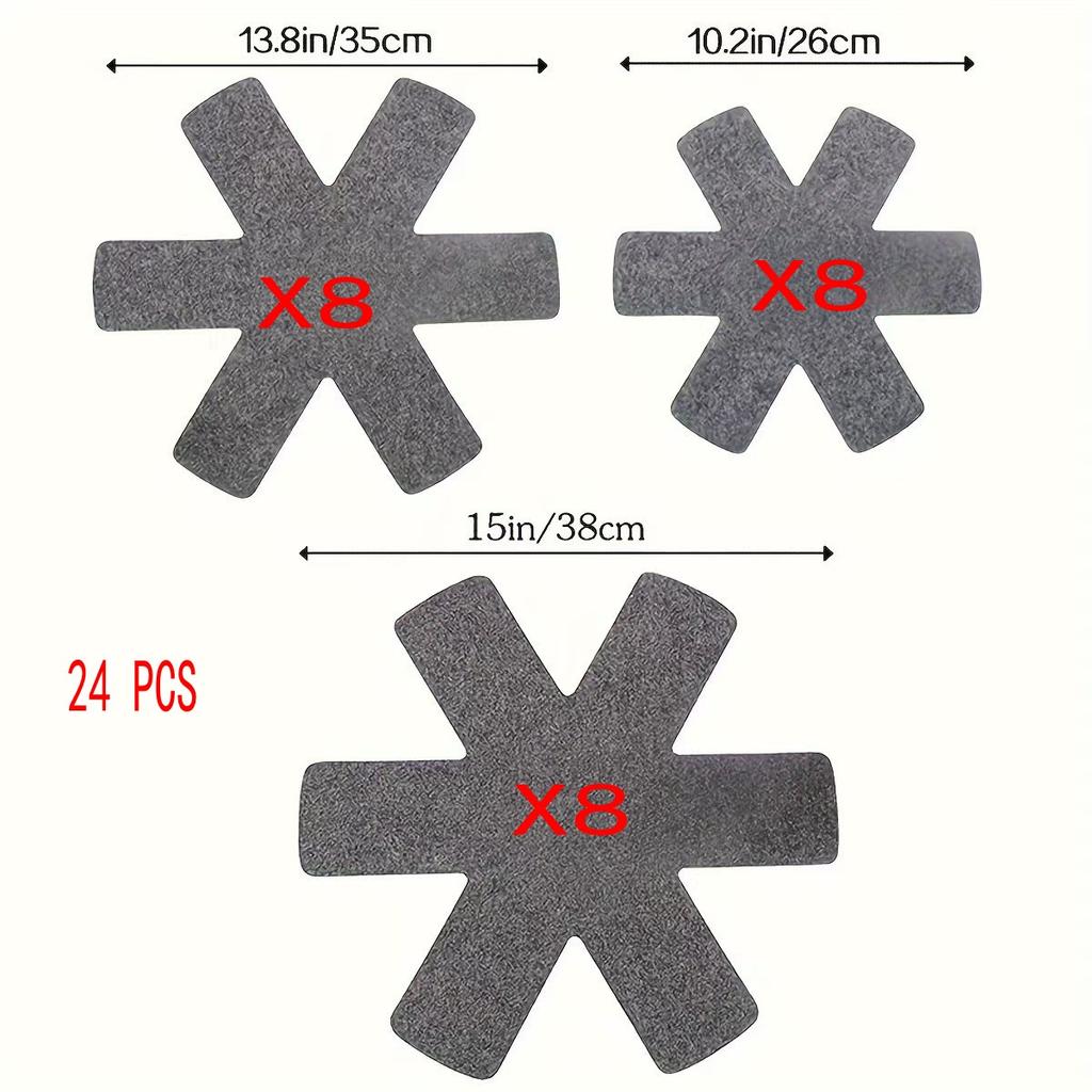 Topf- und Pfannenschutz 30 Stück Topfunterteiler Pad Vliesstoff 3 Größen Pfannen Trennpads zum Schutz Trennpads Kochgeschirr