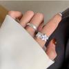 Trendy Twin Flower Pearl Adjustable Ring for Women – Elegant, Fashionable, and Sweet Index Finger Jewelry