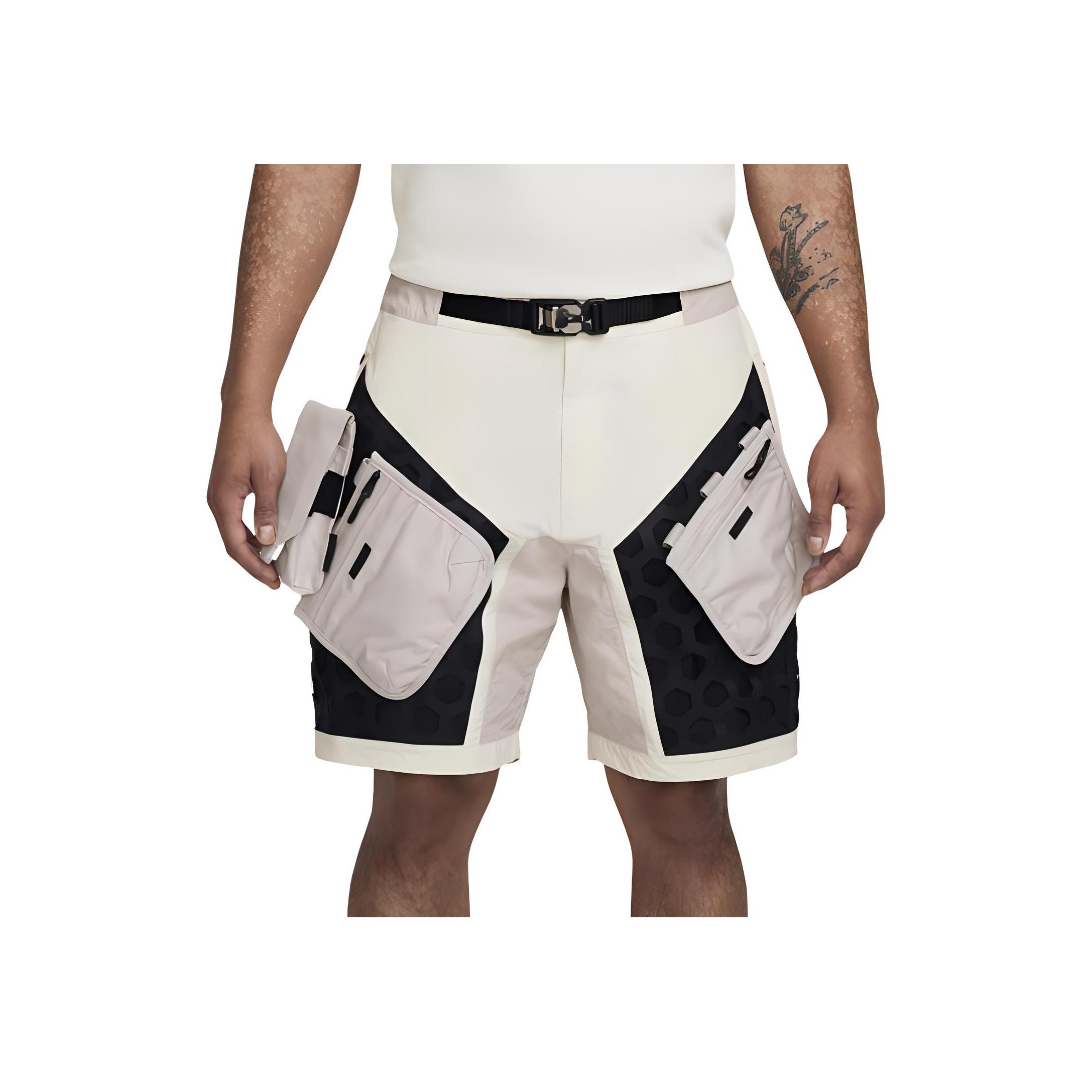 Nike ISPA Logo Comfortable Fashion Sports Shorts Unisex shorts Light-Bone Moon-Particle-Grey Black FV4896-072 XL