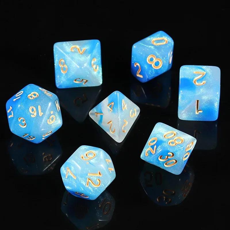 New Star Sky Style Illusion Color 4/6/8/10/12/20 Polyhedral Dice for DND TRPG Party Entertainment Dice Set Board Game Supplies