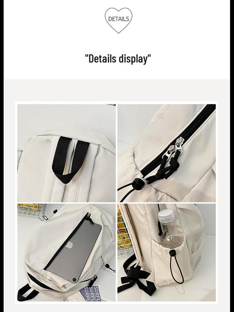 Leichter Outdoor-Reiserucksack für Damen – schlichte, einfarbige Ausführung, großes Fassungsvermögen, ideal für Freizeit und Schule.