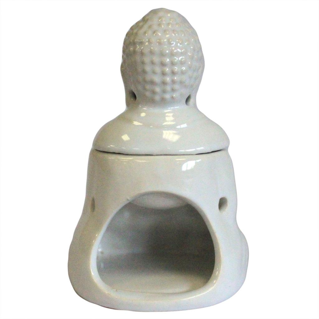 Sitting Buddha Tealight Oil Burner - White