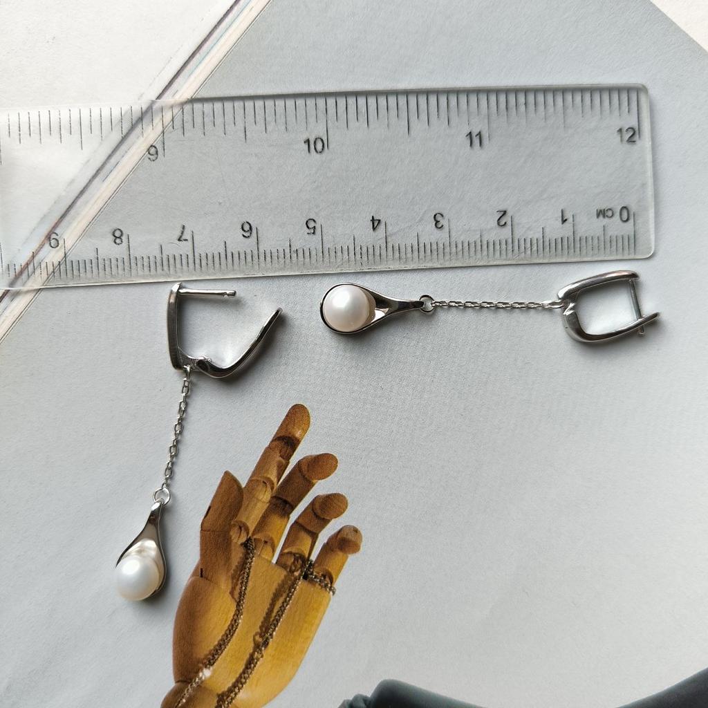 Silver Earrings with Natural Pearls (2186854)