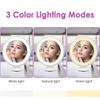 Portable 10X Magnifying Makeup Mirror with 3 Colors Lights Cosmetic Mirror with Suction Cup Brightness Dimmable 360° Rotation