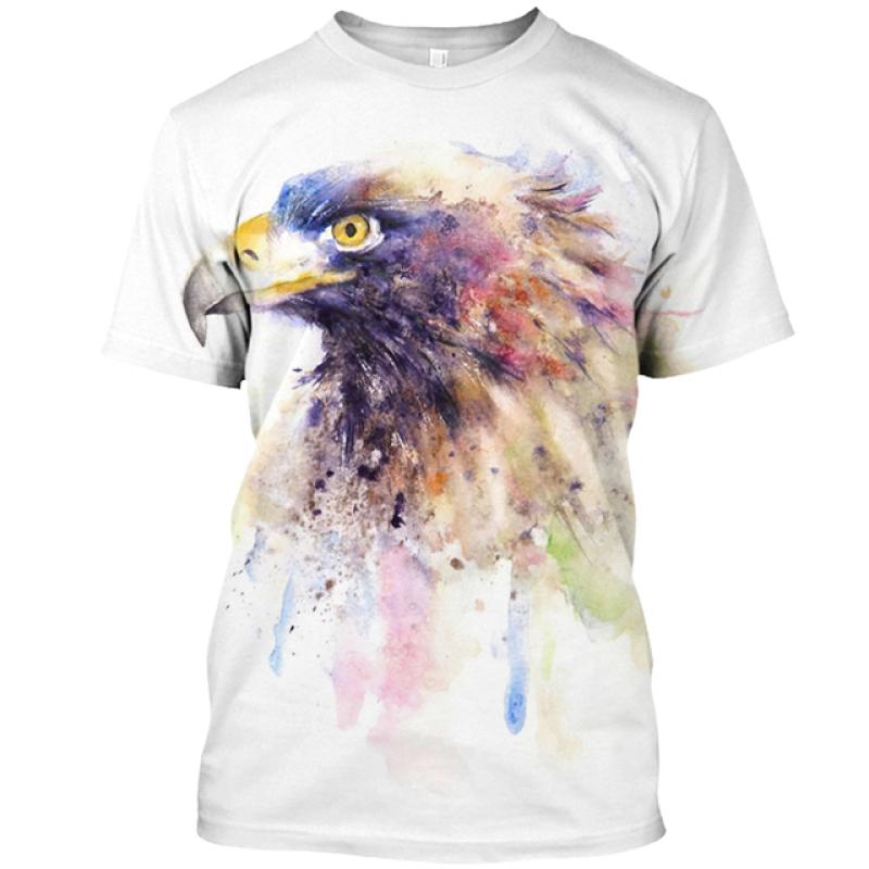 Letnia męska koszulka z nadrukiem zwierzęcym Casual 3d Plus rozmiar Punk z krótkim rękawem Street Sports sweter O Neck Tee bluza Harajuku