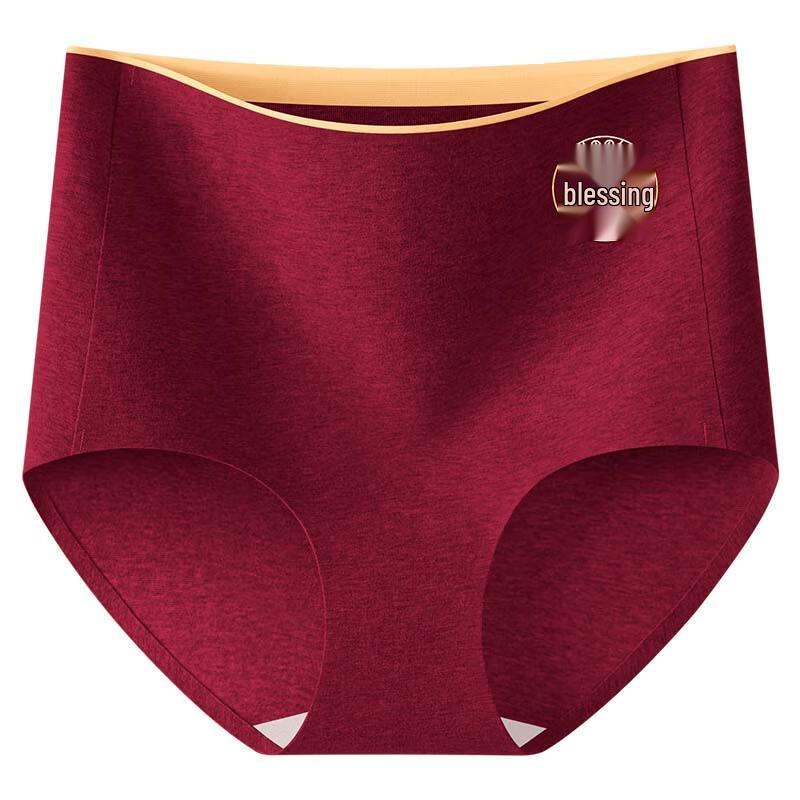 Mei Ya Ting Women's Red High-Waist Cotton Briefs (3-Pack)