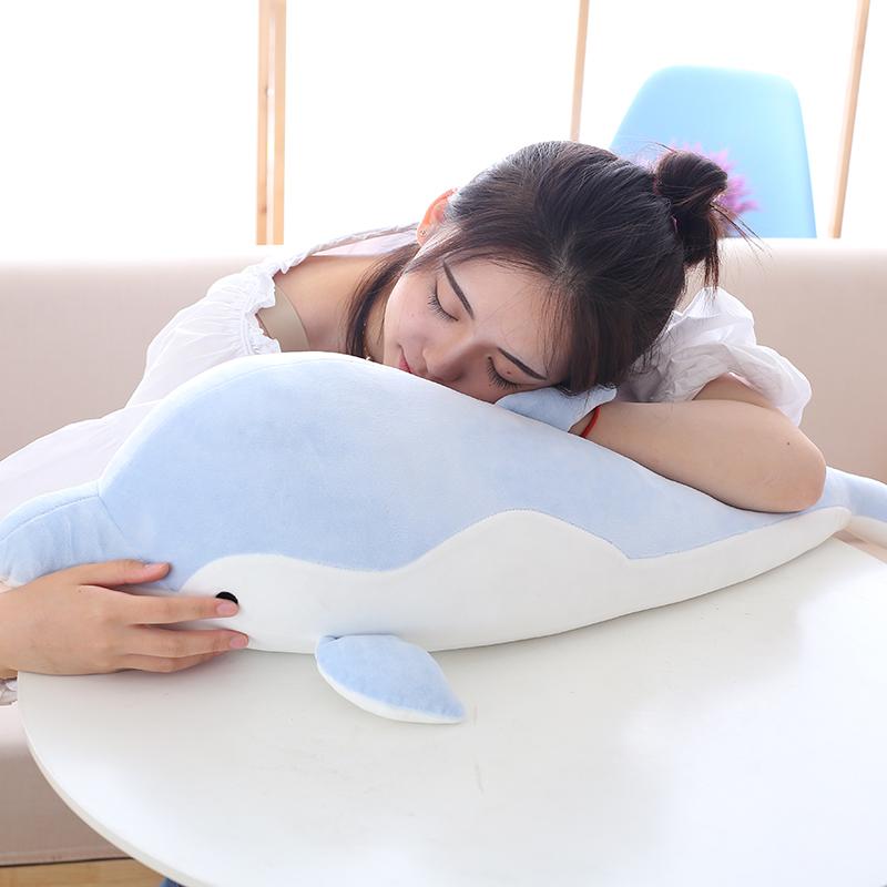 Grey Pink Blue Dolphin Plush Stuffed Animal Soft Doll Cuddle Pillow Sleeping Hug Toy Boy Girl Kid Bedroom Decor Cute Kawaii Gift