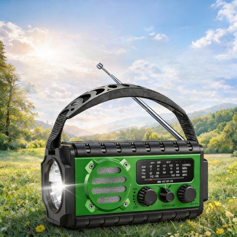 Radio Solarne Przenośne Z Korbką Latarka Powerbank 20000Mah Akumulator