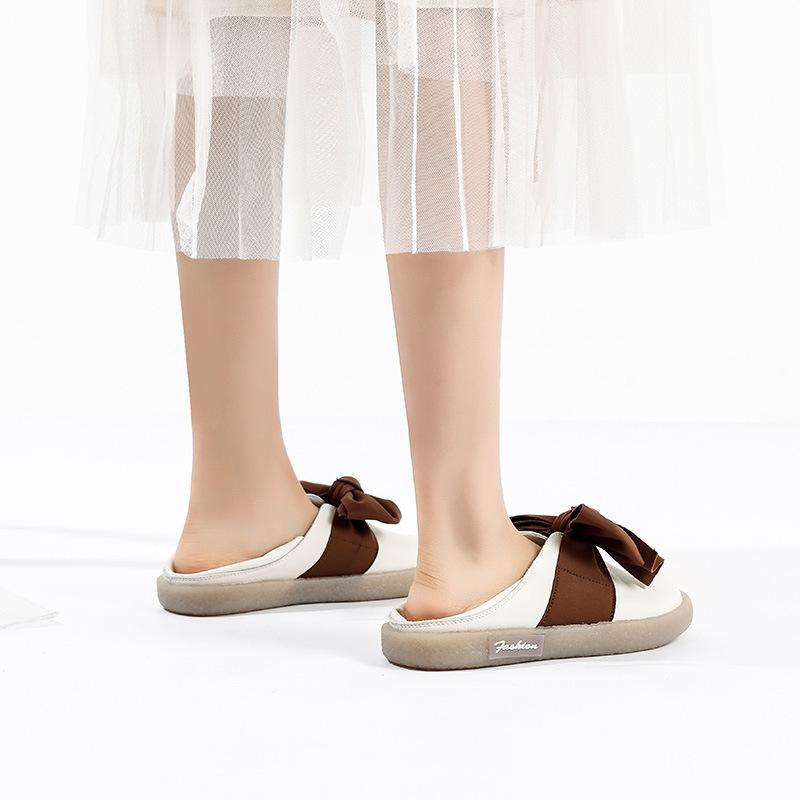[2025] 2025 Bow Women's Flat-soled Single Shoes Wear Two Casual Soft-soled Shoes with One Pedal