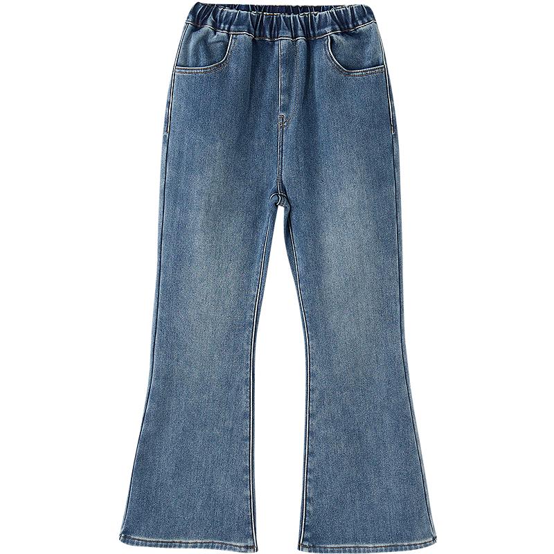 DEESHA Girls Winter Fleece-Lined Flared Denim Jeans 130