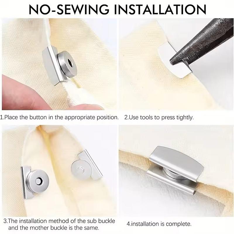 5 Pairs of Metal Seamless Magnetic Buckles for Bags – Magnetic Snap Buttons for DIY Buckle Closures, Magnetic Snaps for Handbags