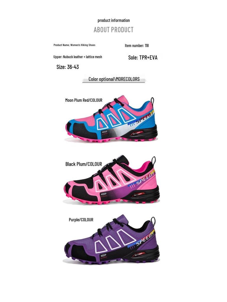 Women's Outdoor Trail Running & Hiking Shoes - Breathable, Plus Size, Ideal for Travel & Walking.