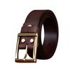 Retro Style Belt American Hand-Frosted Men'S Belt First Layer Pure Cowhide Copper Buckle Jeans Genuine Leather Belt