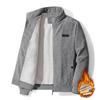 Men's Warm Plus Velvet Thickened Autumn and Winter Jacket Stand-up Collar Casual Jacket Young and Middle-aged Warm Jacket Jacket