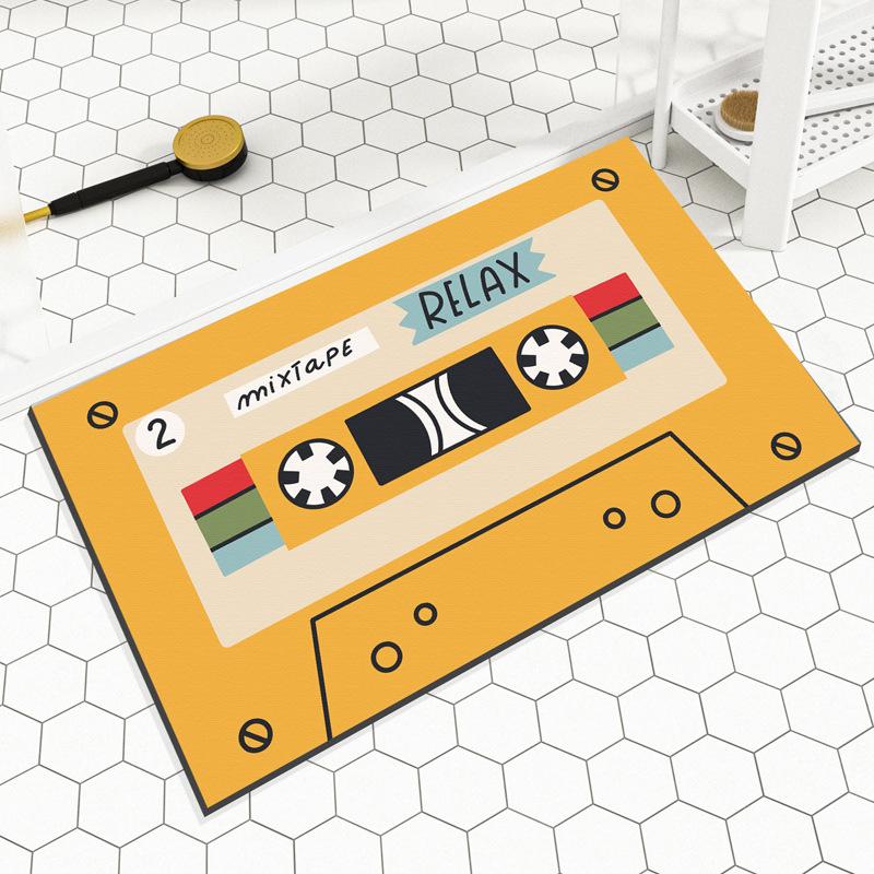 Cartoon Tape Mat Bathroom Absorbent Mat Diatom Mud Toilet Toilet Door Non-slip Mat Door Carpet