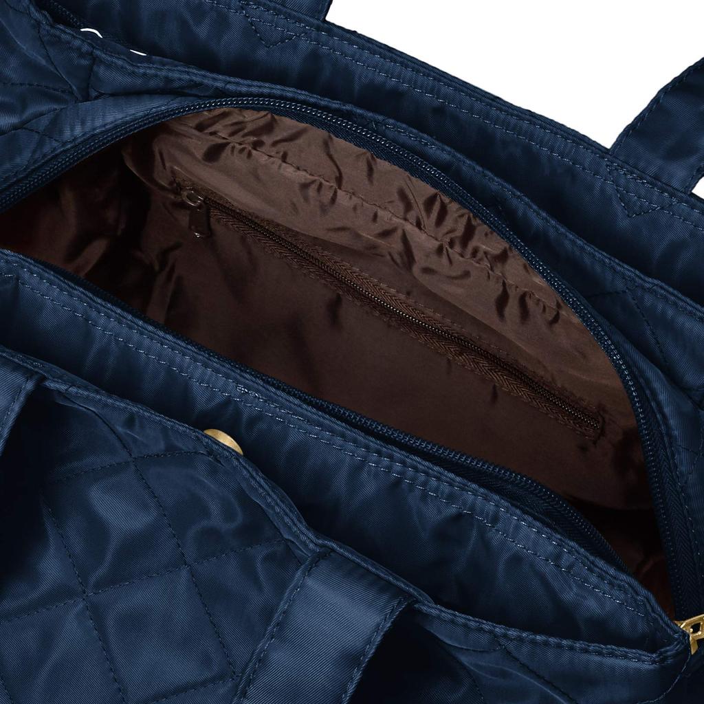 Harvest Moon Quilted Tote Bag with Multiple Storage, 4768, Navy