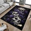 1pc Skull Flowers Carpet Anti Slip Polyester Floor Mat for office.Bedroom