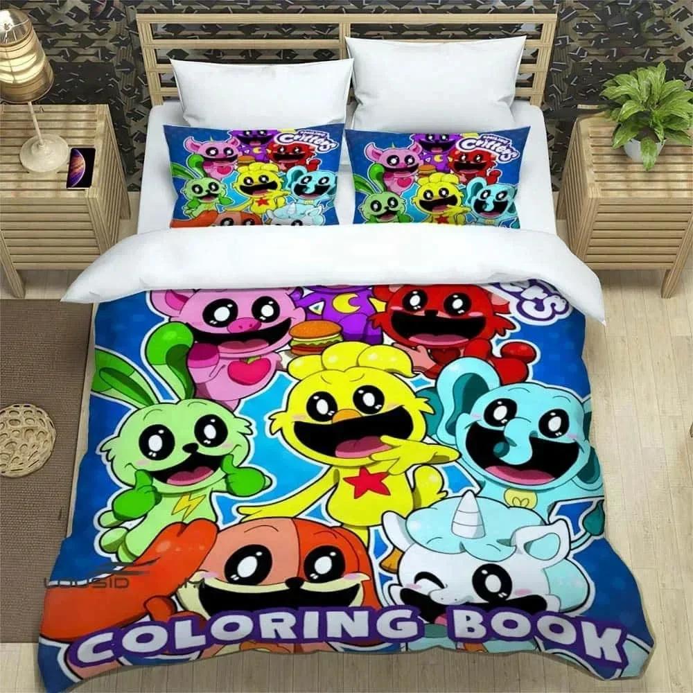3D Cartoon S-smiling critters Bedding Set Printed Bed Set With Pillowcase Bed Duvet Cover Soft Queen King Size Bedclothes Home