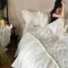 Cotton Bedding Four-piece Set French Romantic White Lovers Skin-friendly Breathable Quilt Cover Sheet Pillowcase Set
