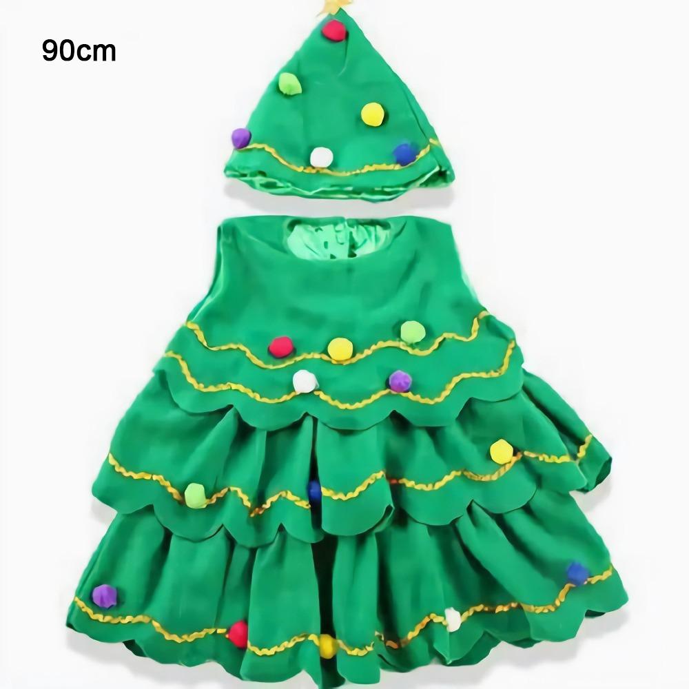 Polyester Kids Dress Leeveless Cosplay Costume Fashion Christmas Tree Costume  Kids