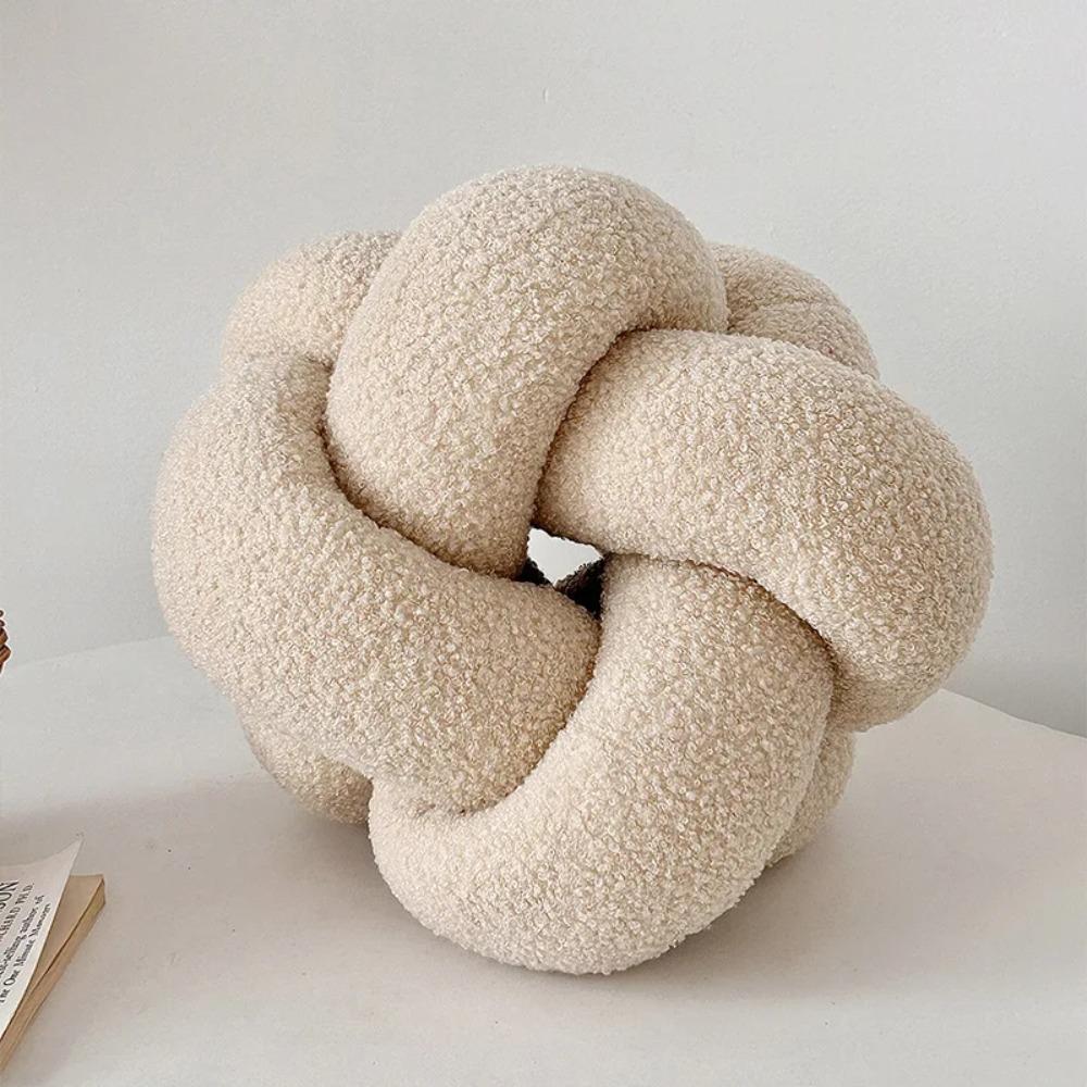 Skin Friendly Knotted Ball Throw Pillow Soft Chair Backrest Fashion Waist Support Cushion  Bedroom