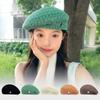 Japanese Style Hollowed Out Beret Hat Fresh Color Vintage Weave Painter Hat Thin Crochet Knitted Elegant Beach Cap Women Girls