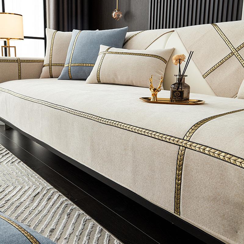 Доступный роскошный стиль диванная подушка из синели, универсальный простой современный нескользящий кожаный чехол для дивана в скандинавском стиле, тканевый чехол для подушки