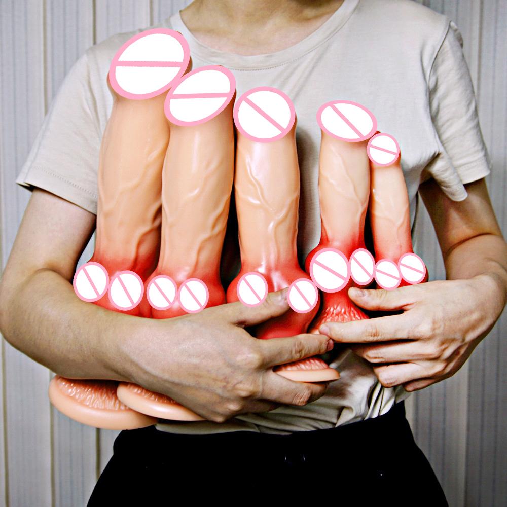 Huge Real Silicone Animal Dildo Sex Toys Knot Dog Penis Anal Plug for Women Men Suction Cup Female Masturbator Adults