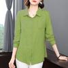 Stylish Loose Fit Cotton Shirt for Women Slimming High Quality Blouse Long Sleeve Tops for Mom