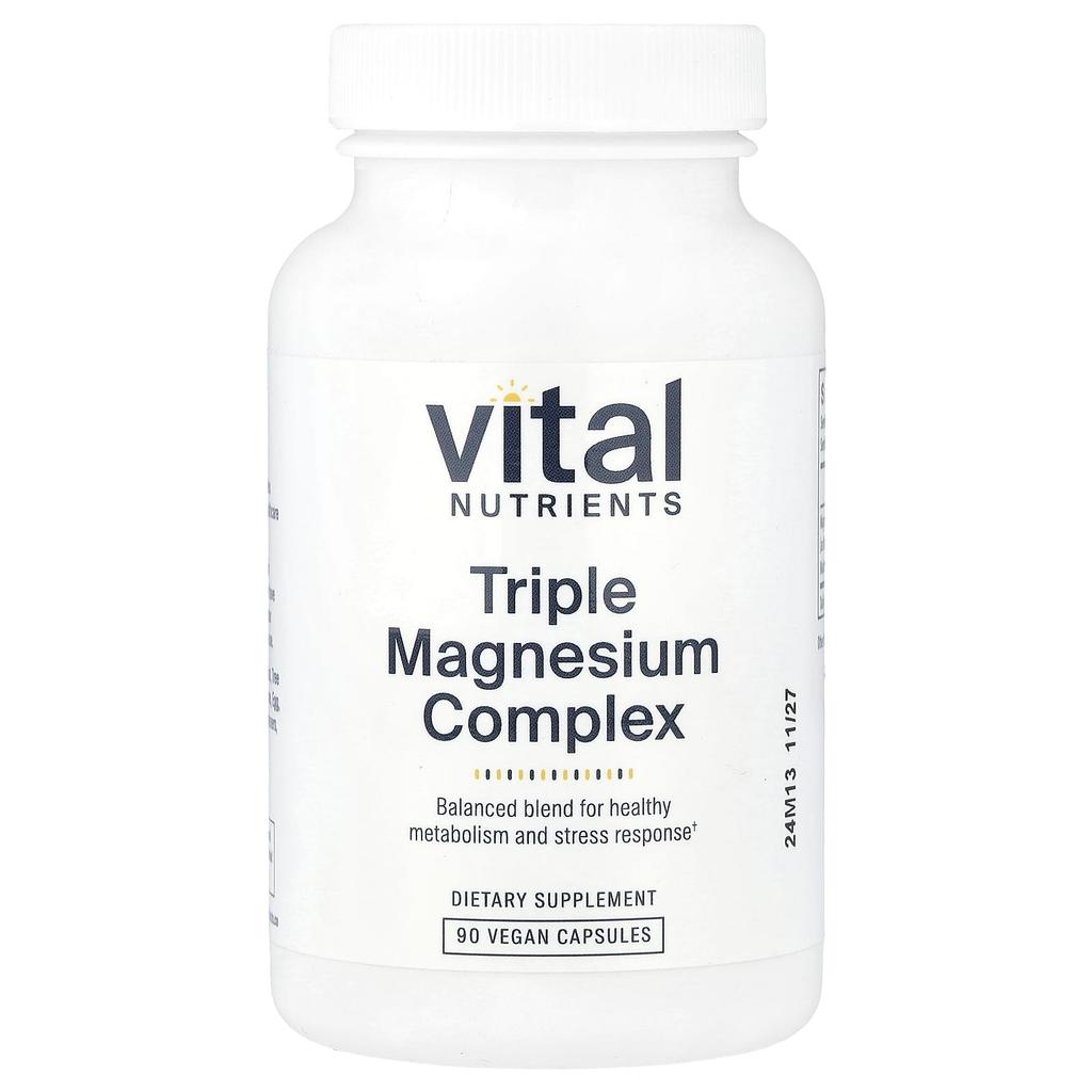 Triple Magnesium Complex, 500Mg, 90 Veggie Caps (250Mg per Capsule)
