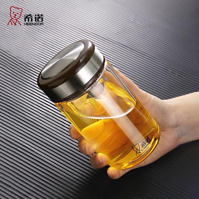 XINO Single Layer Thickened Business Glass Water Bottle 390ML