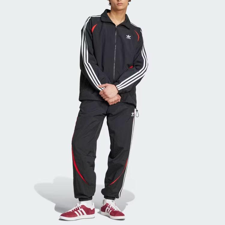 Adidas Originals Archive Track Top With Color-Block Logo Design And Comfortable Stand-Up Collar Long Sleeve Jacket Men Tops Black IY2092