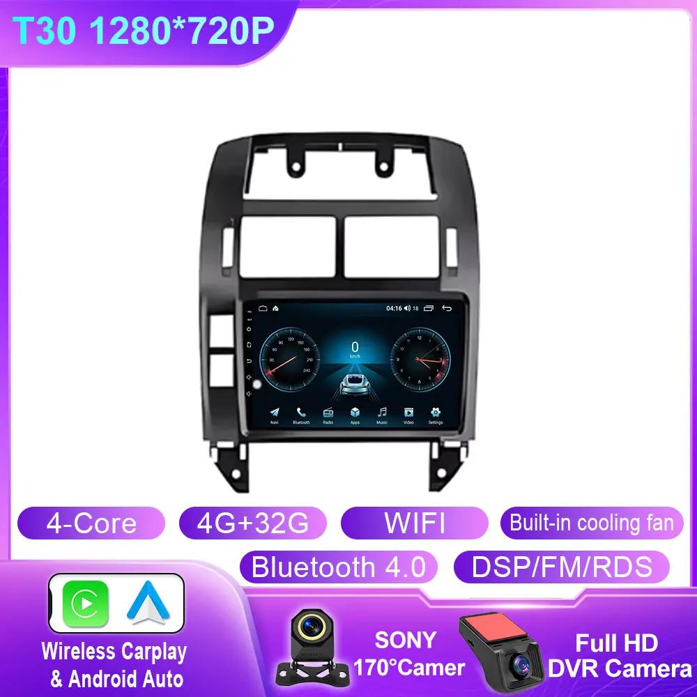 For Volkswagen VW Polo MK4 6Q 9N 9N3 2004 - 2009 Car Radio Android Auto Multimedia Video Player GPS Carplay QLED Screen Stereo