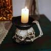 Vintage Candle Holders Creative Gothic Skull Candle Base Entrance Desktop Storage Tray Halloween Decoration Home Accessories