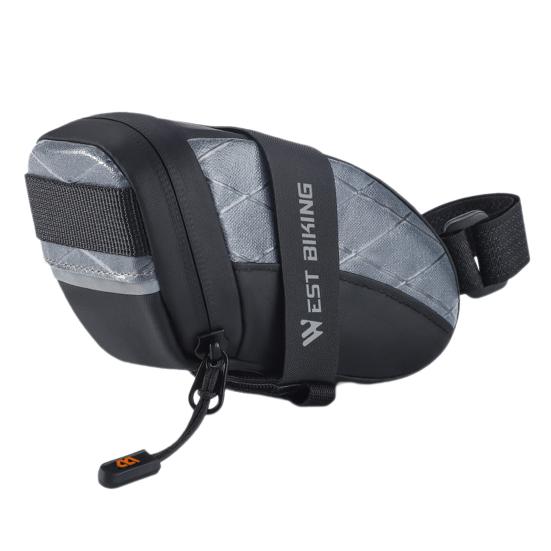 Bicycle Saddle Bag with Fastener Tape Large Capacity Waterproof Reflective Design Portable Compact Size MTB Road Bicycle Bag