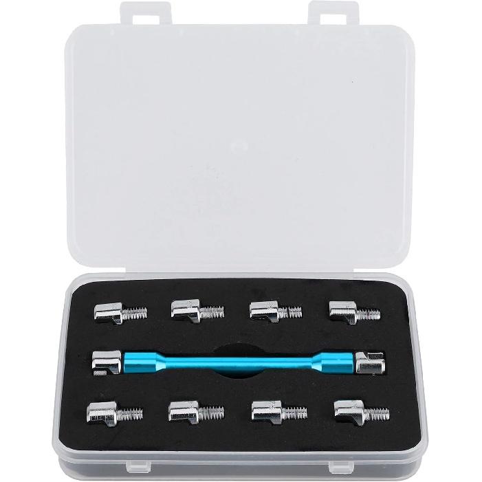 Motorcycle Spoke Wrench Set, CNC 5.0-6.8Mm, 93Mm/3.7In For Most Bikes(Blue)