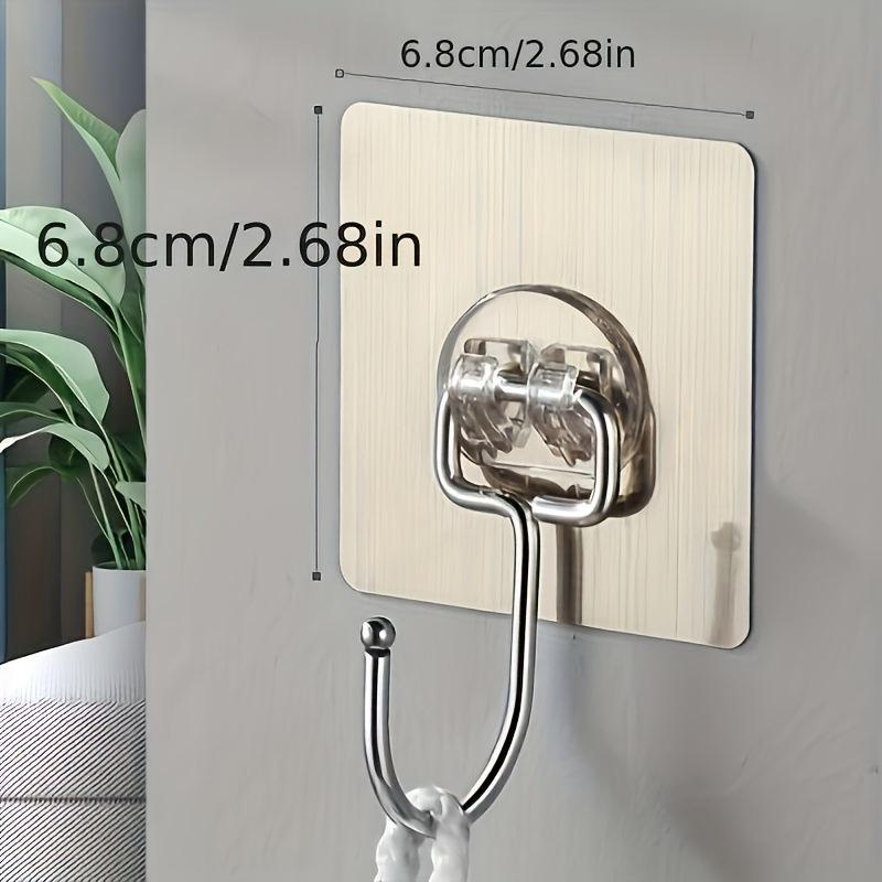 5pcs Stainless Steel Adhesive Wall Hooks - Heavy Duty, Transparent & Reusable, Waterproof and Oilproof, No-Drill Installation
