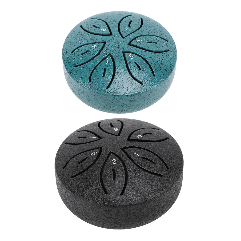 Miniature Steel Tongue Drum 3 Inch 6 Notes Rain Drum Percussion Instrument for Outside Garden