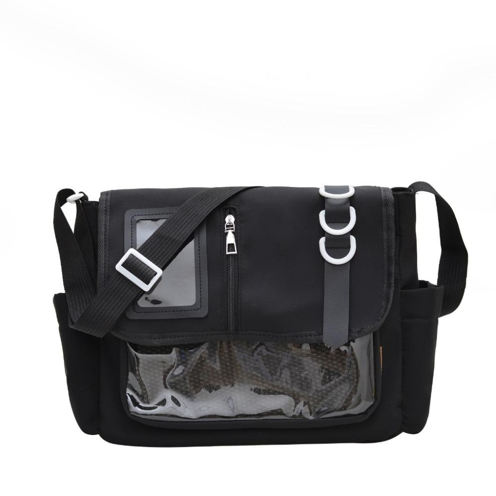 

Японская прозрачная итабаг, выставочная пластина для значков, сумка кроссбоди, универсальная сумка-мессенджер, сделай сам чёрный