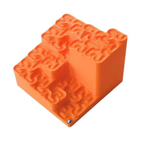 

3D-друкована крива Гільберта, траса для кульок, фрактальна доріжка для куль, нескінченно зациклений фрактальний лабіринт зі сталевими кульками, кінетичне мистецтво, фрактальна математична настільна іграшка помаранчевий