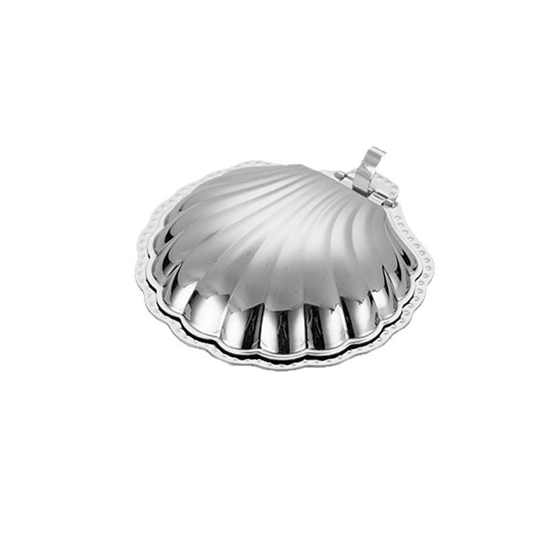 Stainless Steel Plate Silver Shell Snack Bowl Storage Tray Cheese Plate Jewelry Storage Box Kitchen Organizer Silver Trays