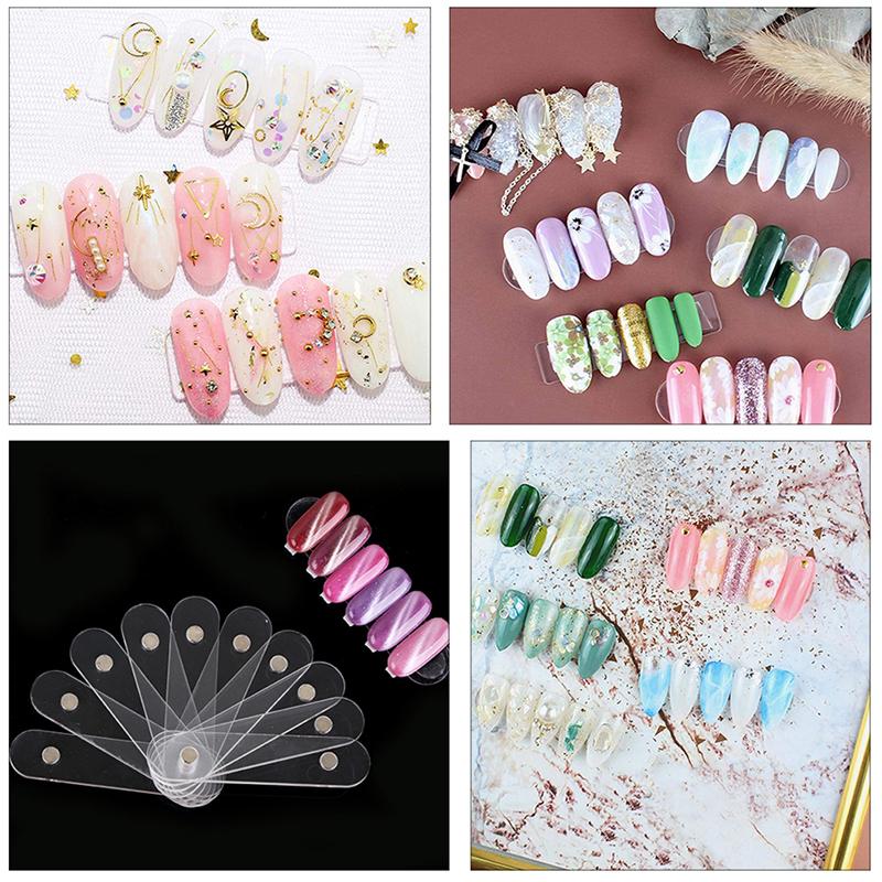 10Pcs Nail Art Tips Sticks Nail Display Acrylic Strips Practice Palette Manicure