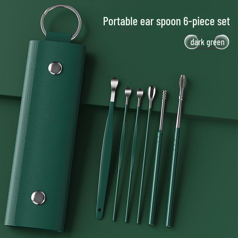 Edelstahl Nagelknipser Set: Tragbare Mani-Pedi-Werkzeuge mit Ohrenlöffel, Pediküremesser, Schrägknipser und Nagelhautschere.