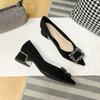 Fashion Heel Shoes for Women 2025 New Spring Autumn Pointed Toe pumps Bling Diamond Thick Heel Fashion Shallow Lady Shoes Women Heels